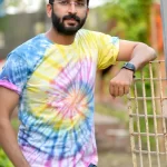 Men's Tie Dye Cotton T-shirt- Multicolor