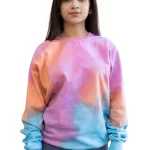 Women's Tie Dye Pullover Fleece Sweatshirt- Multicolored