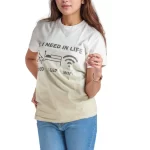 Women's Tie Dye Cotton T-shirt with Typography- Sage