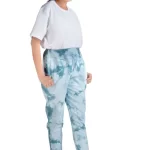 Women's Tie Dye High Waist Fleece Joggers- Teal