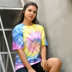 Women's Tie Dye Cotton T-shirt- Multicolored