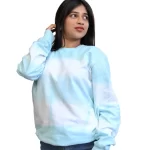 Women's Tie Dye Pullover Fleece Sweatshirt- Blue