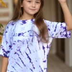 Tie Dye Cotton T-shirt for Kids- Purple