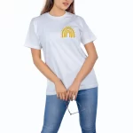 Women's Boho Printed Cotton T-shirt- White