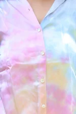 Women's Tie Dye Premium Modal Shirt- Candy floss - Image 6