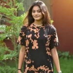 Women's Tie Dye Cotton T-shirt- Black