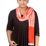 Women's Tie Dye Mull Cotton Stoles- Red