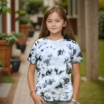 Tie Dye Cotton T-shirt for Kids- Black and White