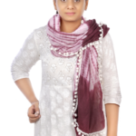 Women's Tie Dye Mull Cotton Stoles- Maroon