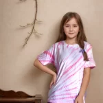 Tie Dye Cotton T-shirt for Kids- Pink