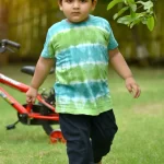 Tie Dye Cotton T-shirt for Kids- Green