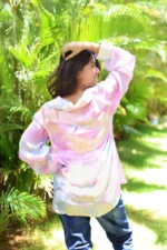 Women's Tie Dye Premium Modal Shirt- Candy floss - Image 2