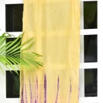 Women's Tie Dye Mull Cotton Stoles- Yellow and Purple