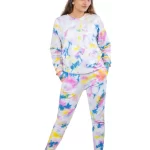 Women's Tie Dye Fleece Co-Ord Set (Sweatshirt and Jogger)- Multicolor