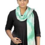 Women's Tie Dye Mull Cotton Stoles- Green