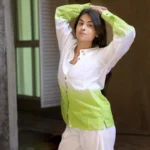 White to Green Ombre Linen Co-ord Set | Lime Mist | Sustainable Summer Outfit