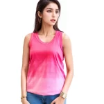 Women's Ombre Cotton Tank T-shirt- Pink